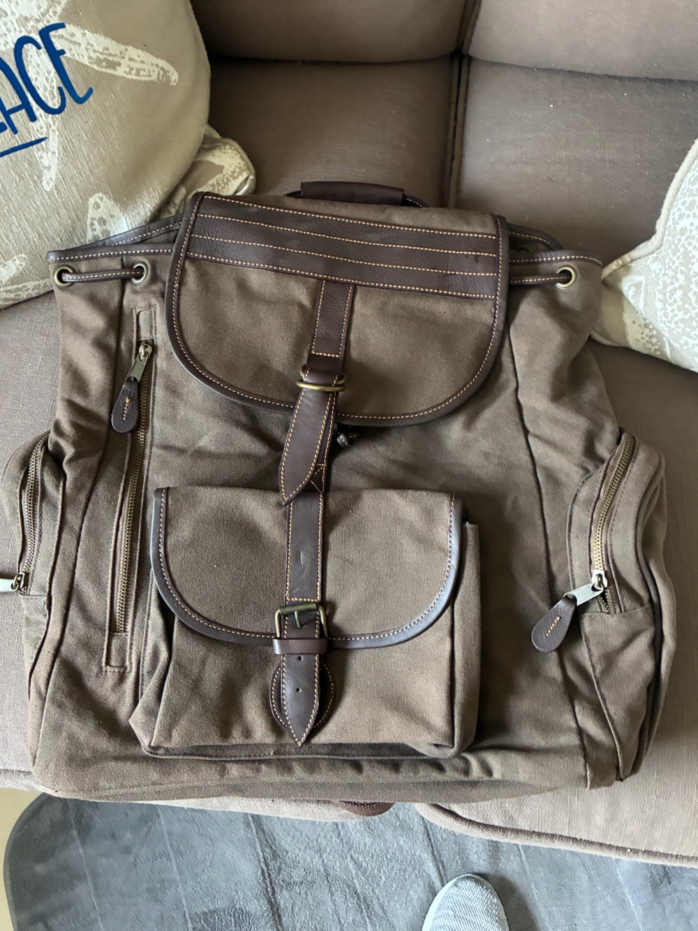Men or women’s Vintage look tote canvas bag